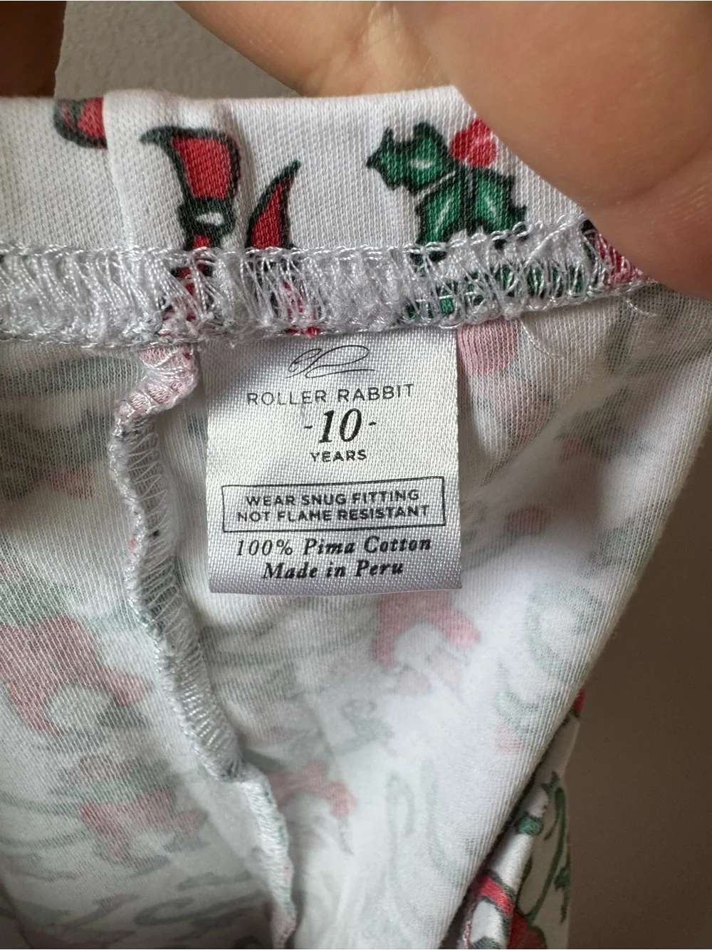 Roller Rabbit Kids Monkey Christmas Holiday Print Pajamas Bottoms Only 10 Years